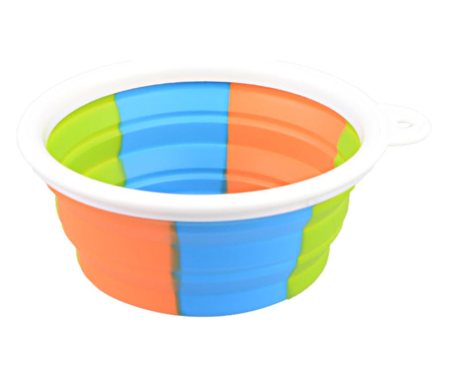 Collapsible Travel Dog Bowl - Portable Silicone Water and Food Bowl
