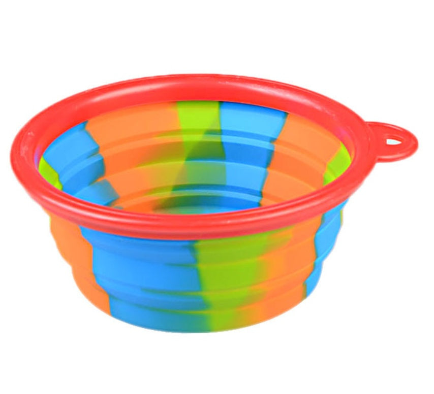Collapsible Travel Dog Bowl - Portable Silicone Water and Food Bowl
