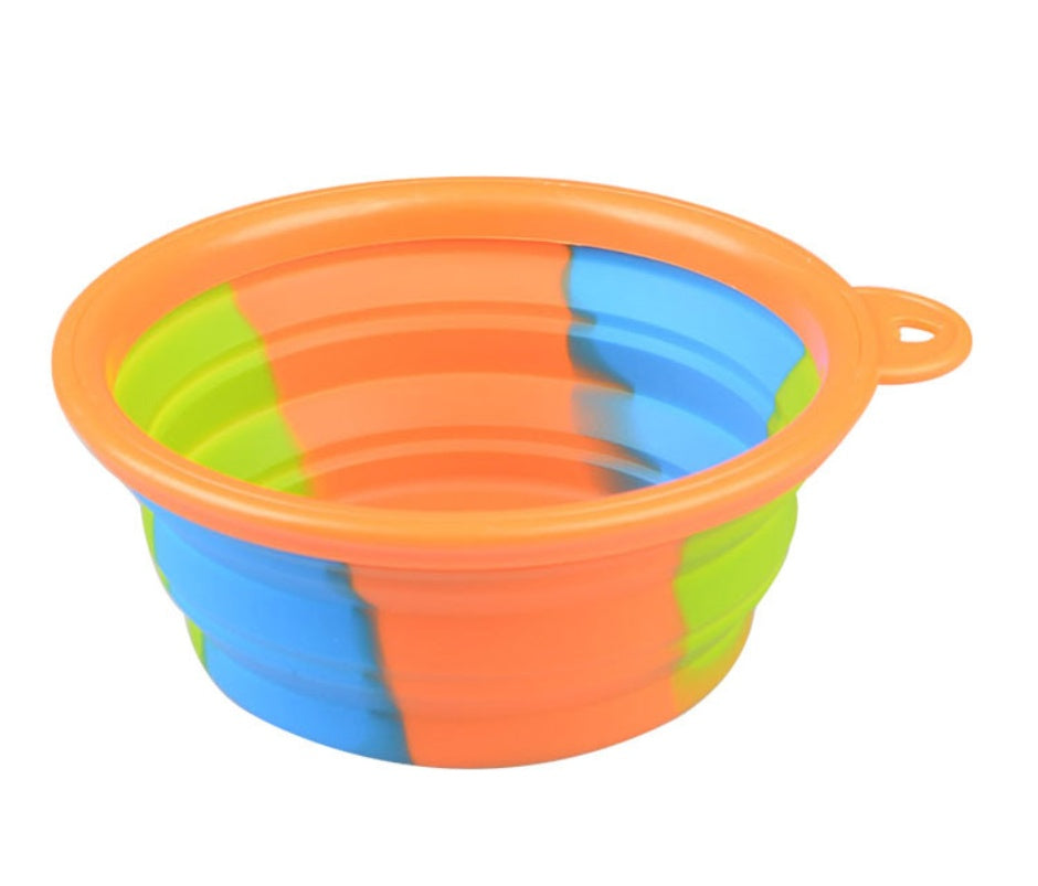 Collapsible Travel Dog Bowl - Portable Silicone Water and Food Bowl