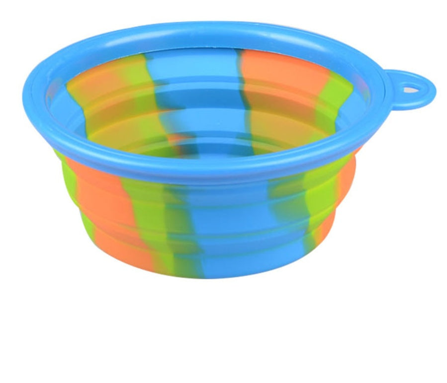 Collapsible Travel Dog Bowl - Portable Silicone Water and Food Bowl
