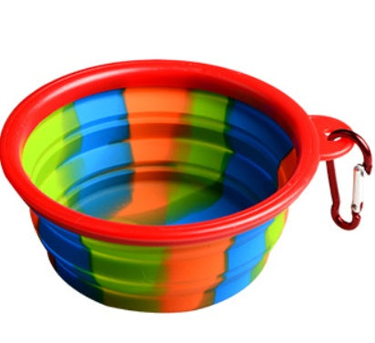 Collapsible Travel Dog Bowl - Portable Silicone Water and Food Bowl