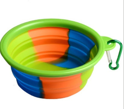 Collapsible Travel Dog Bowl - Portable Silicone Water and Food Bowl