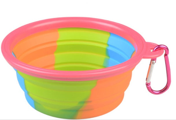 Collapsible Travel Dog Bowl - Portable Silicone Water and Food Bowl