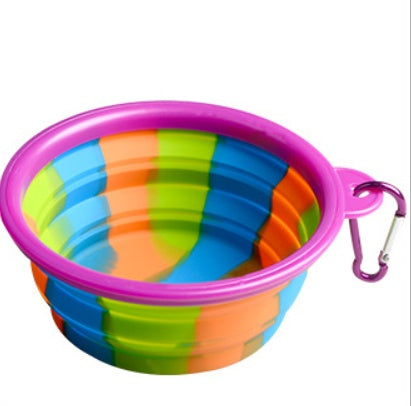 Collapsible Travel Dog Bowl - Portable Silicone Water and Food Bowl