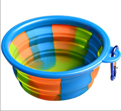 Collapsible Travel Dog Bowl - Portable Silicone Water and Food Bowl