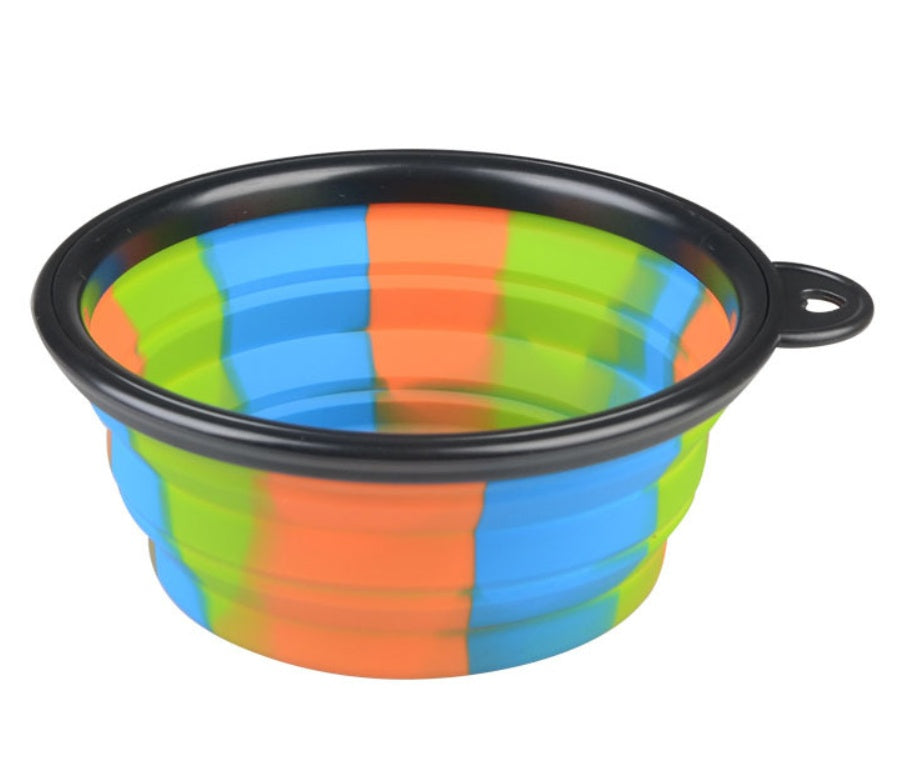 Collapsible Travel Dog Bowl - Portable Silicone Water and Food Bowl