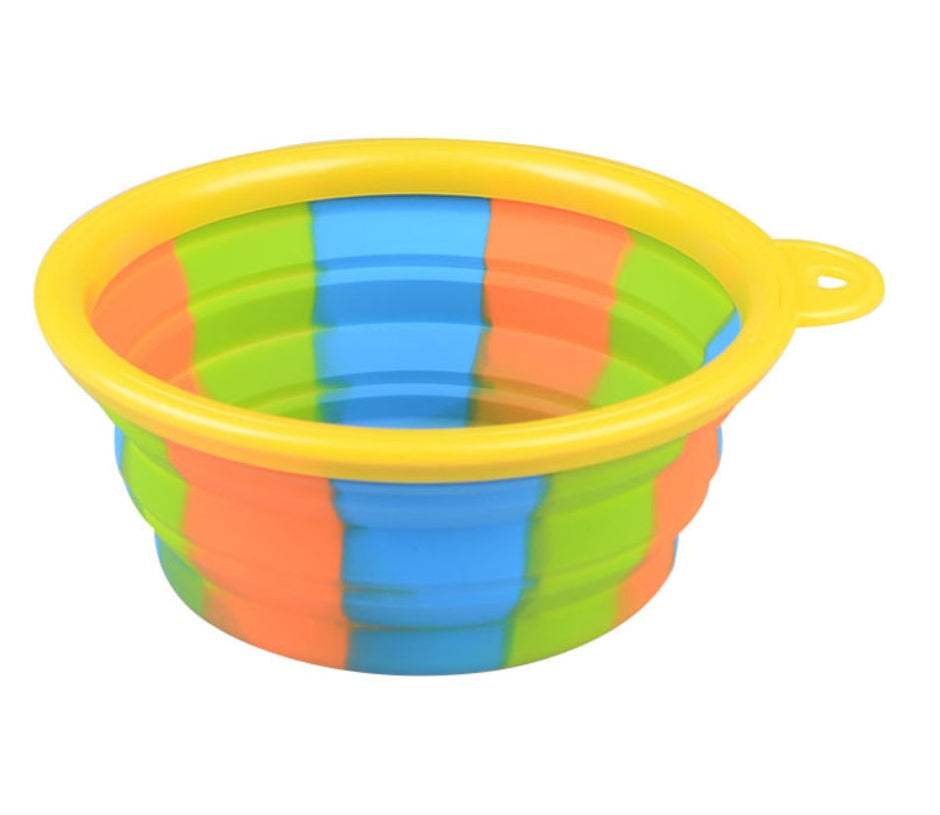 Collapsible Travel Dog Bowl - Portable Silicone Water and Food Bowl
