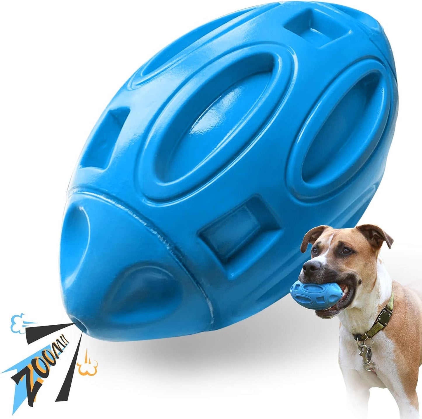 Indestructible Rubber Squeaker Chew Ball - Tough for Aggressive Chewers